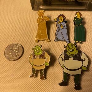 Shrek Character Enamel Pins Set